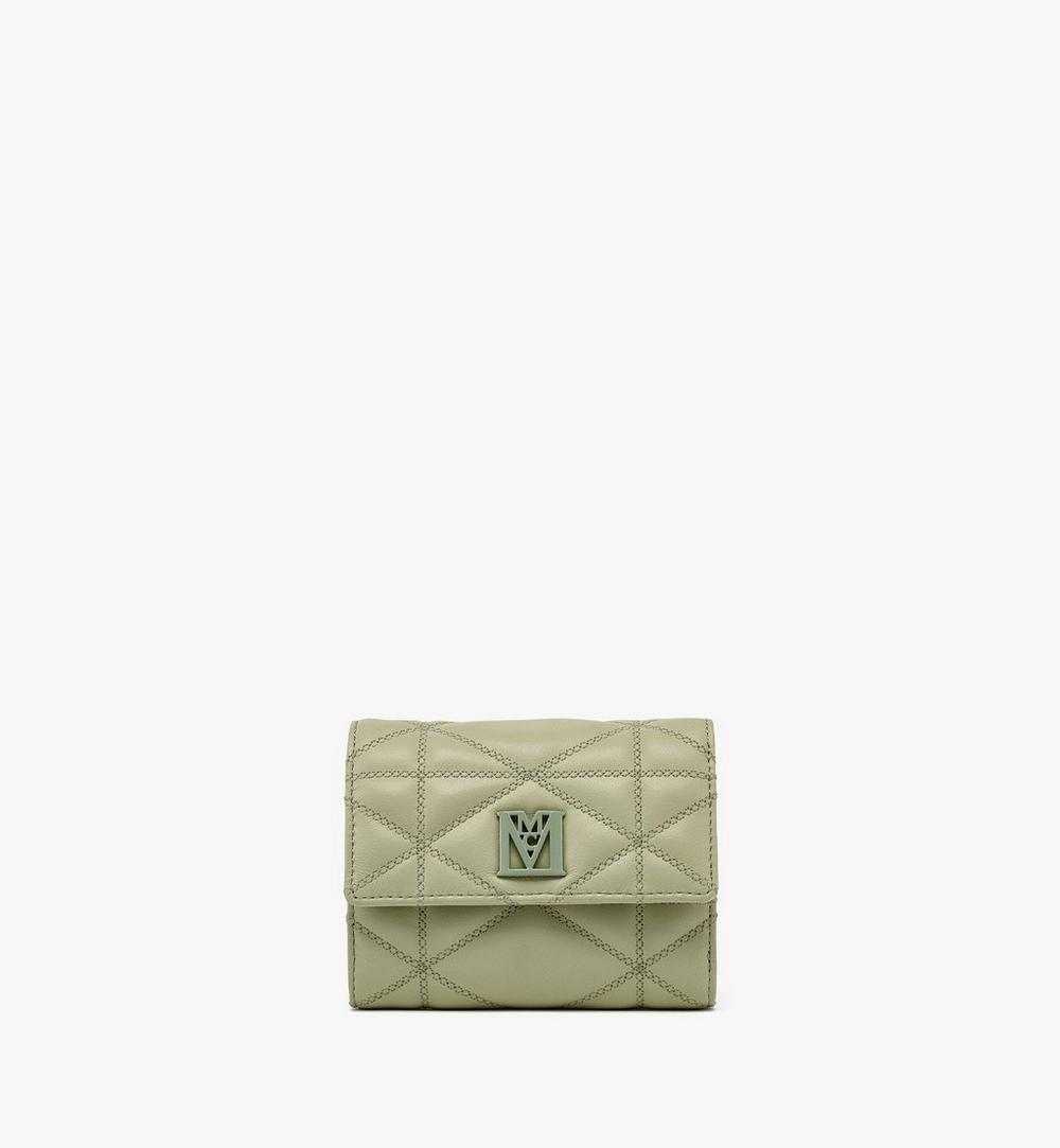 Travia Trifold Wallet in Cloud Quilted Leather 1